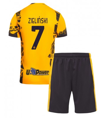 Inter Milan Piotr Zielinski #7 Alternativní dres komplet pro Děti 2024-25 Krátkým Rukávem (+ Krátké kalhoty)